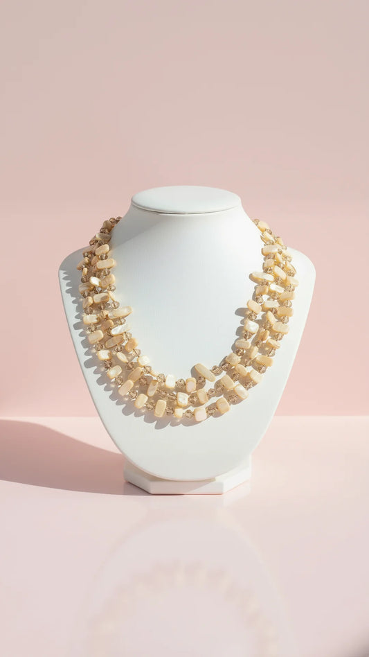 Resin Boho Layered Beaded Necklace