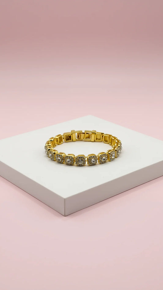Square Crystal Jewelled Tennis Bracelet