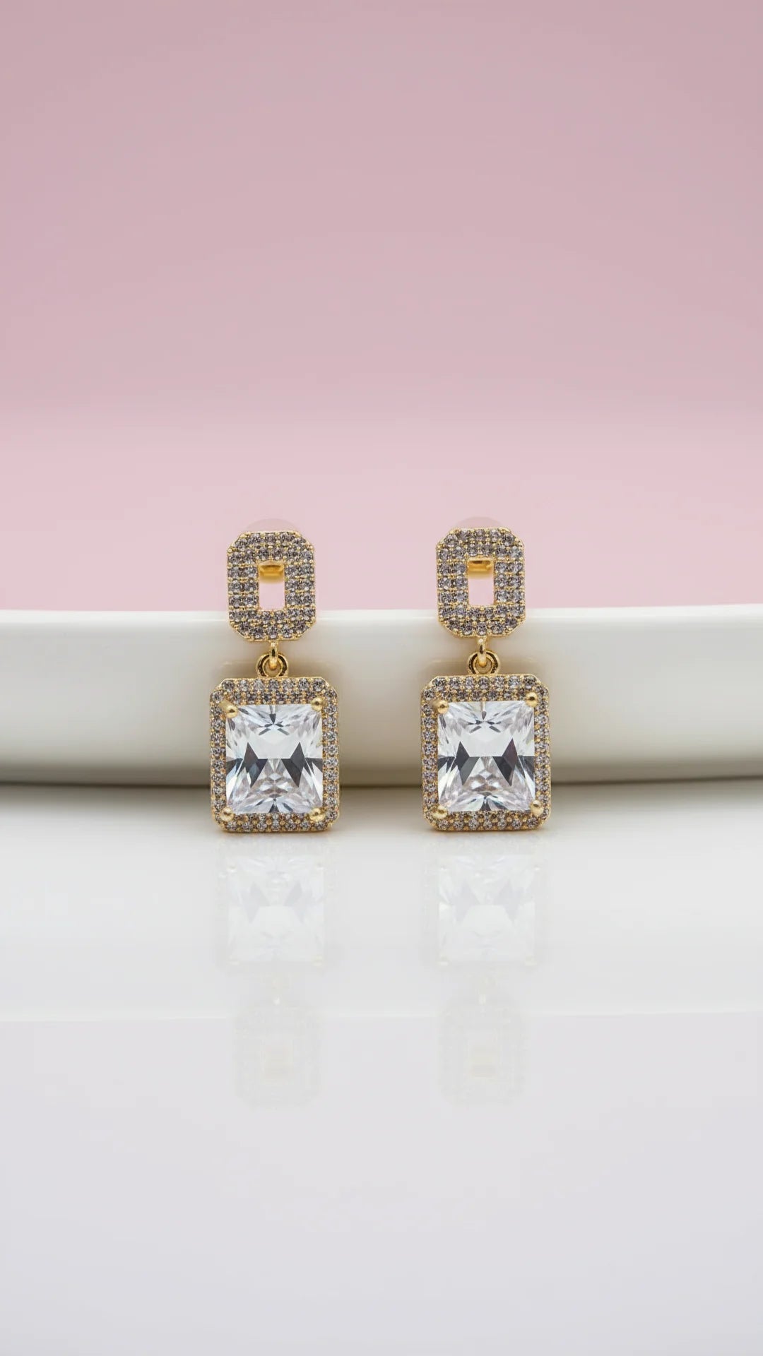 Square Crystal Dangle & Drop Earrings