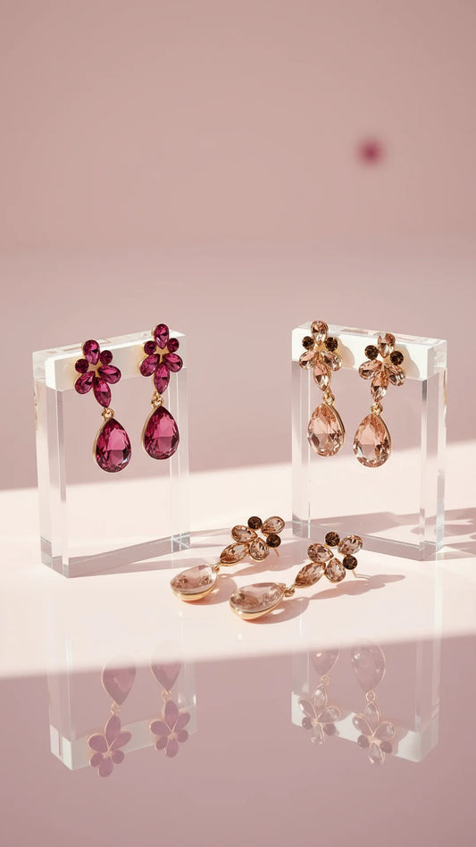 Tear Drop Cluster Drop & Dangle Earrings