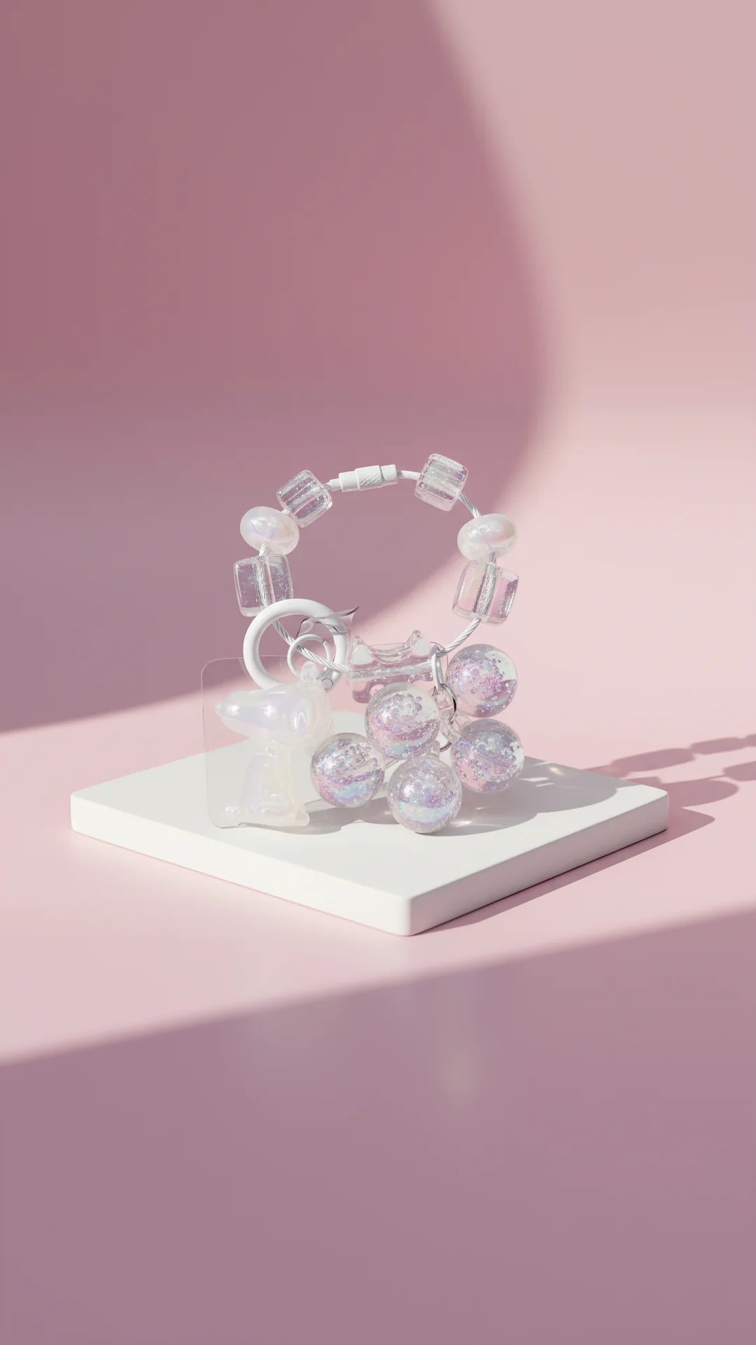 Puppy With Scottie Dog Bubble Keyring, Phone Charm & Bag Accessory