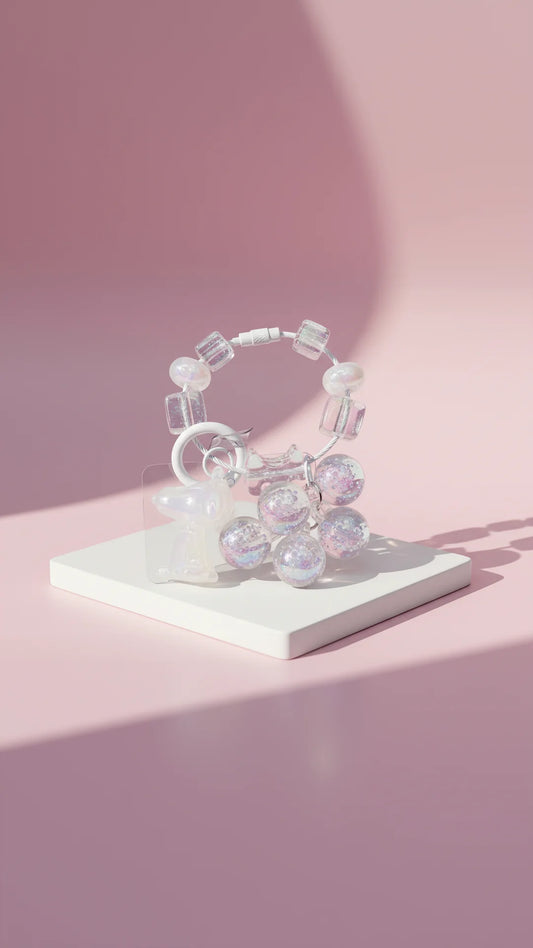 Puppy With Scottie Dog Bubble Keyring, Phone Charm & Bag Accessory