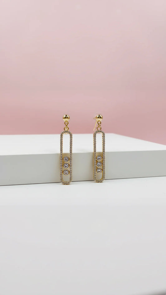 Oblong Crystal Drop & Dangle Crystal Earrings