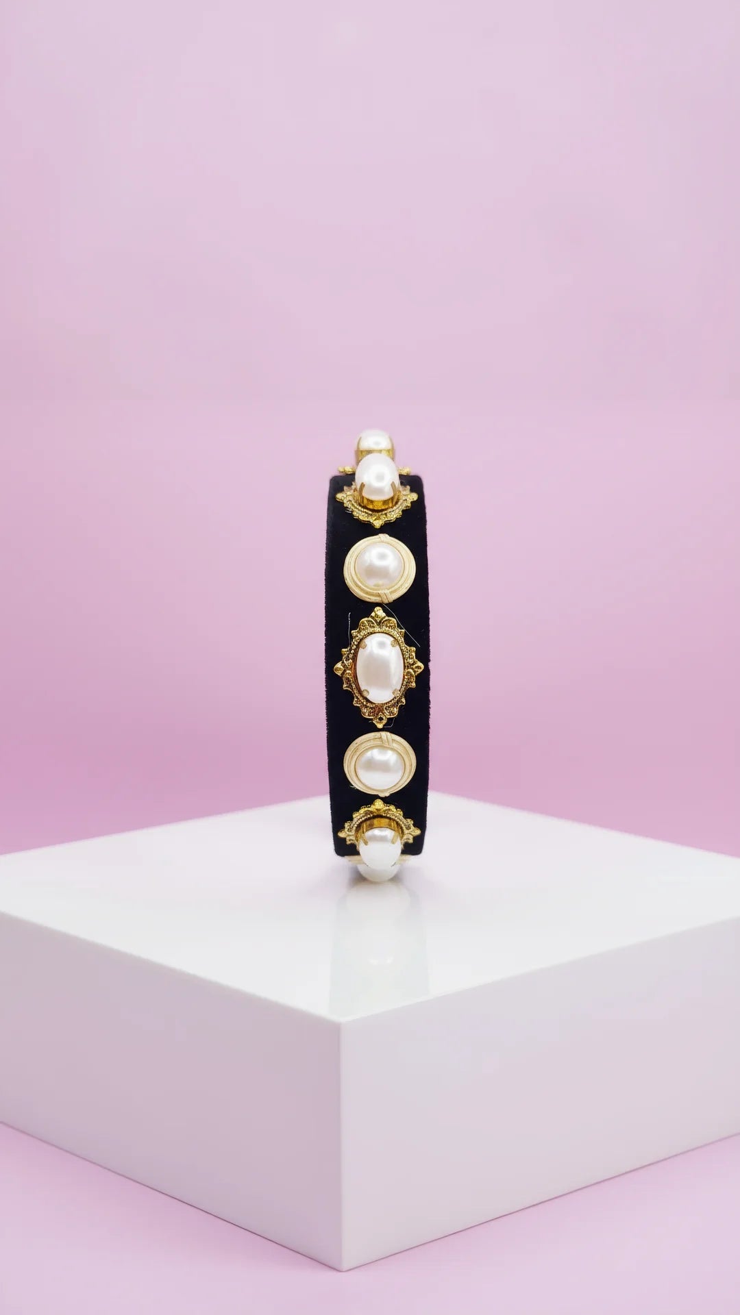 Velvet Gold Pearl Hair band