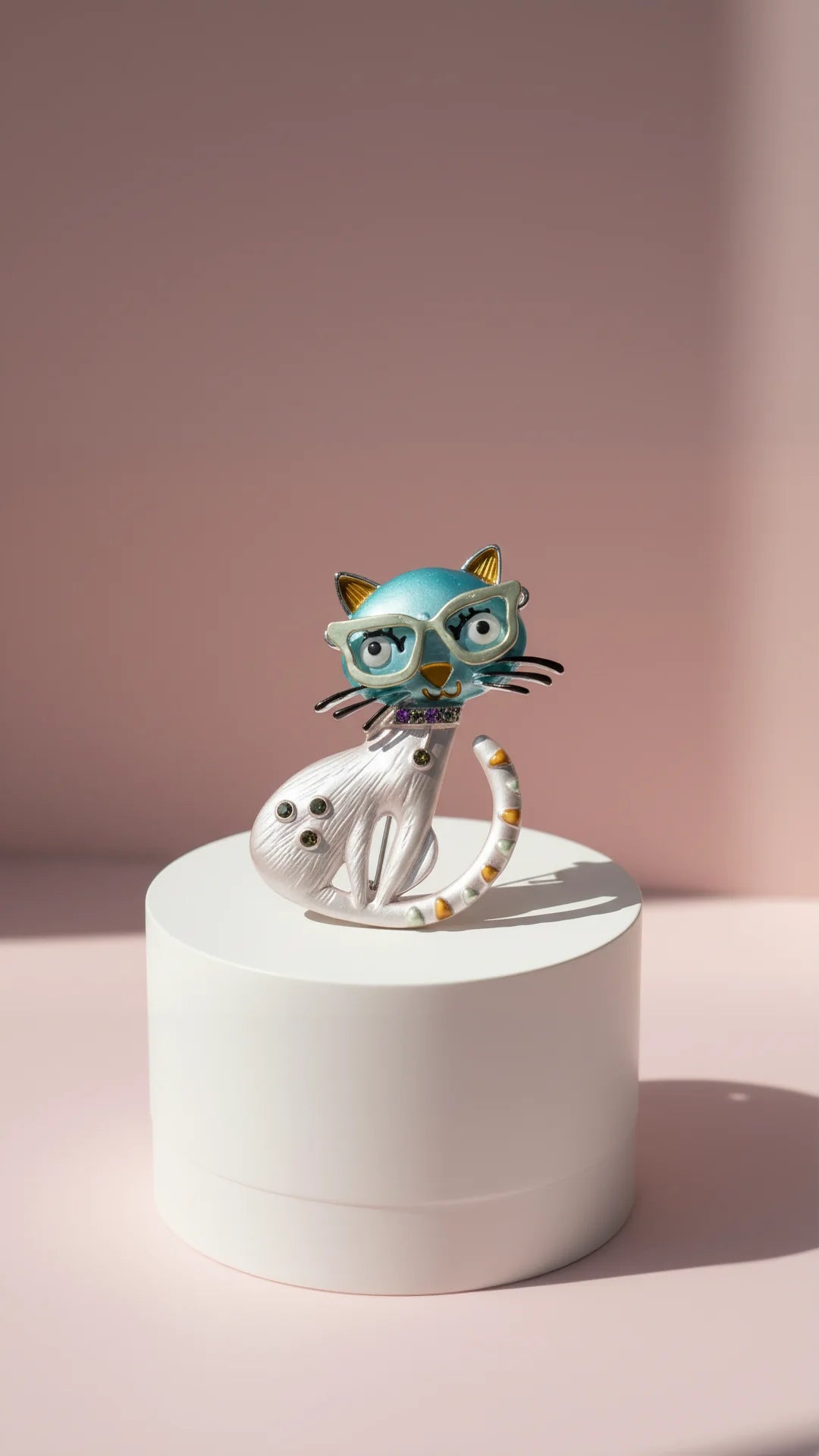 Cats With Glasses Magnetic Brooch