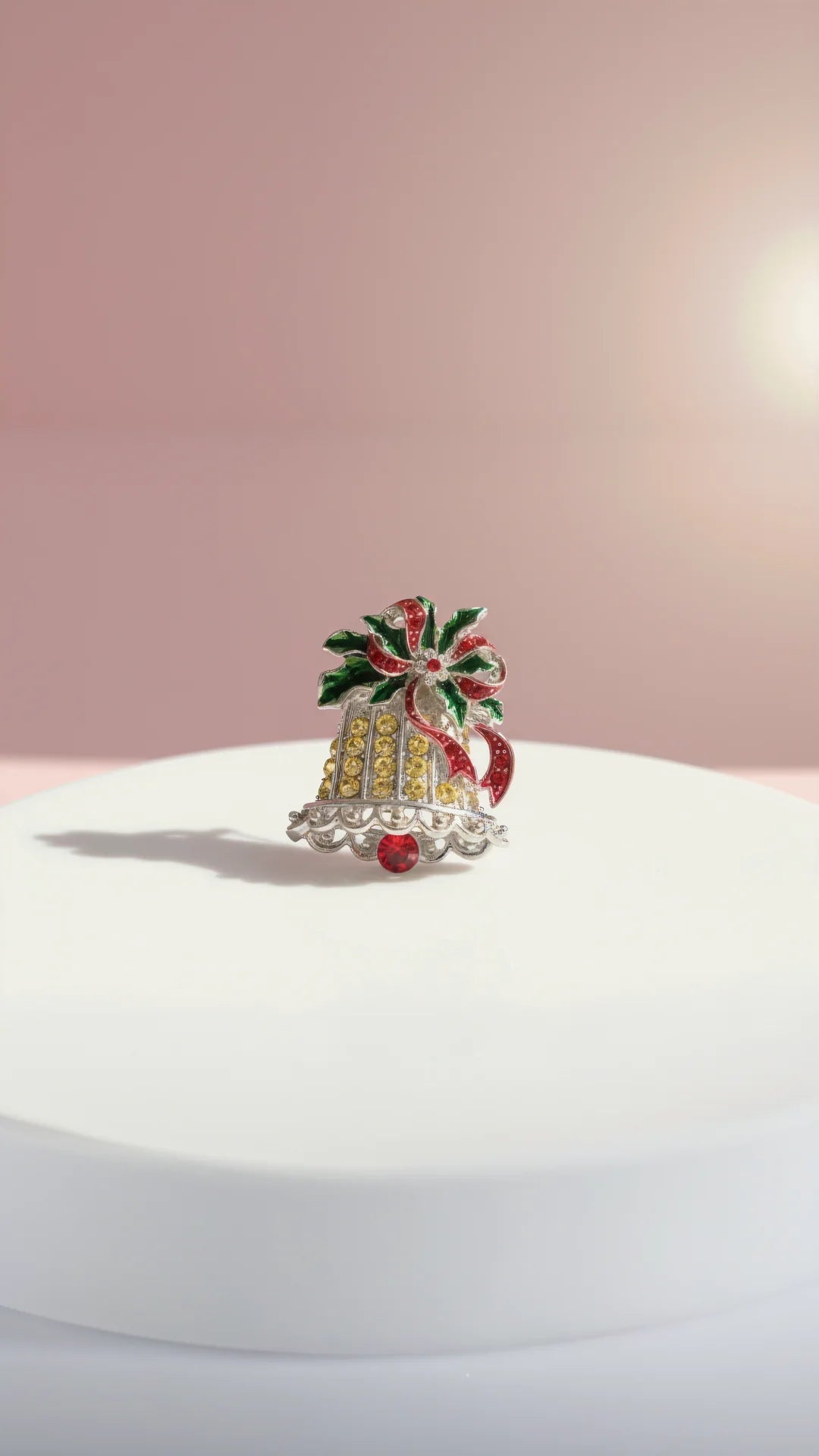Crystal Bell Festive Brooch
