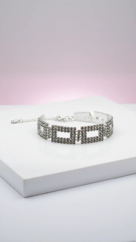 Square Flexi Link Crystal Bracelet