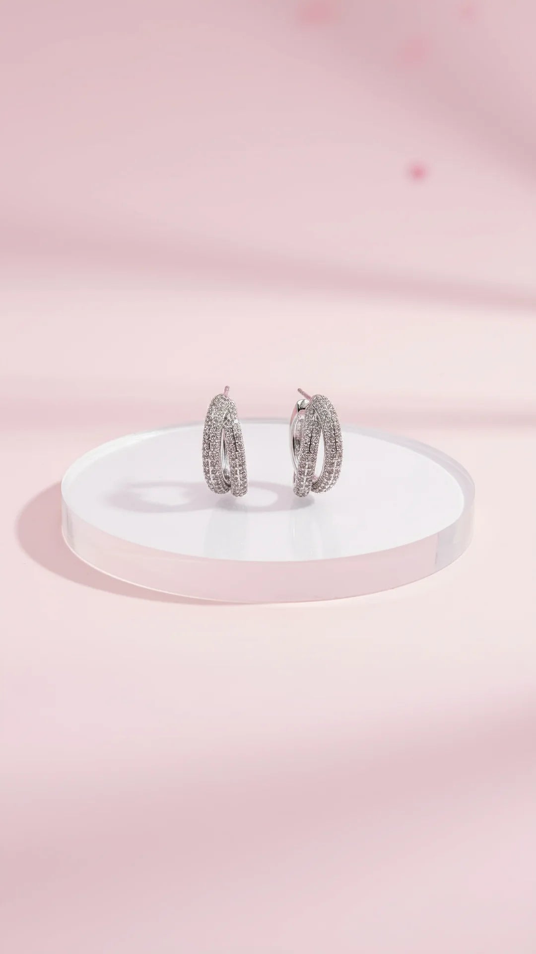 Huggie Micro Pav Crystal Pavé Earrings