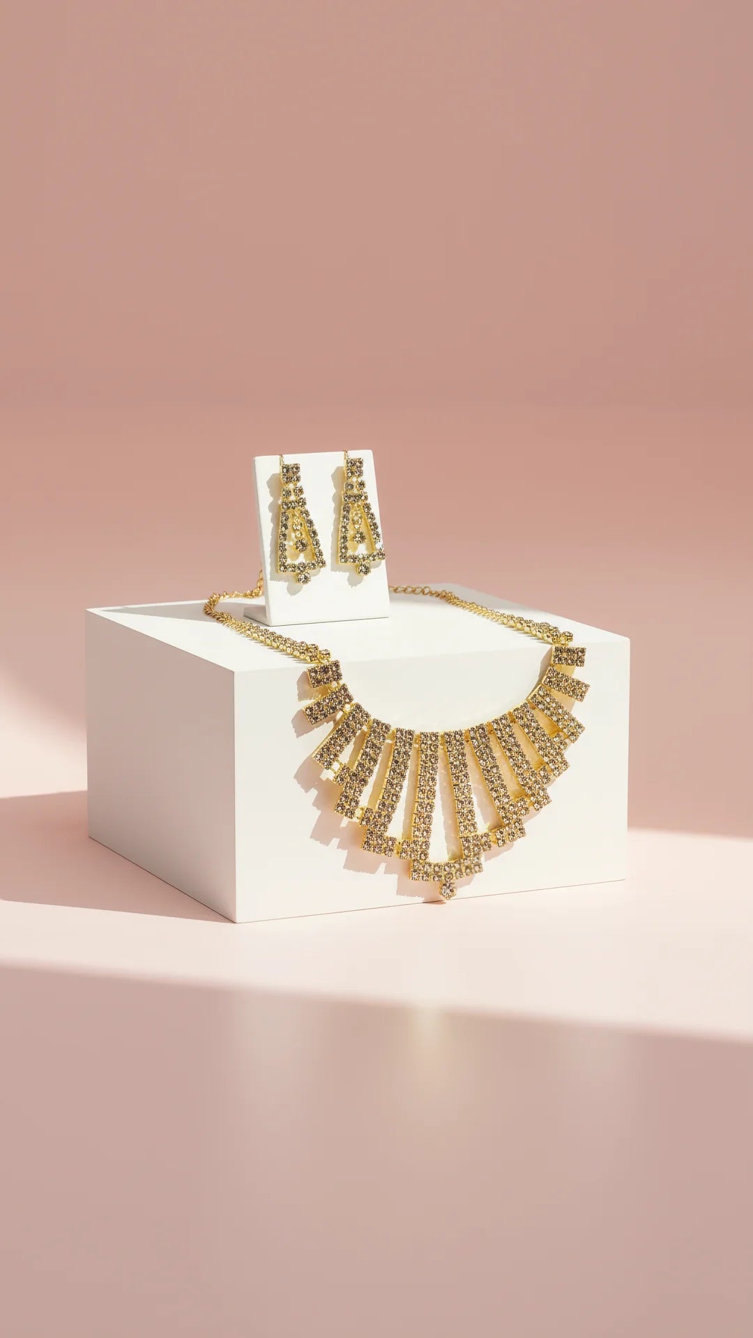 Crystal Collar Necklace & Earrings Set