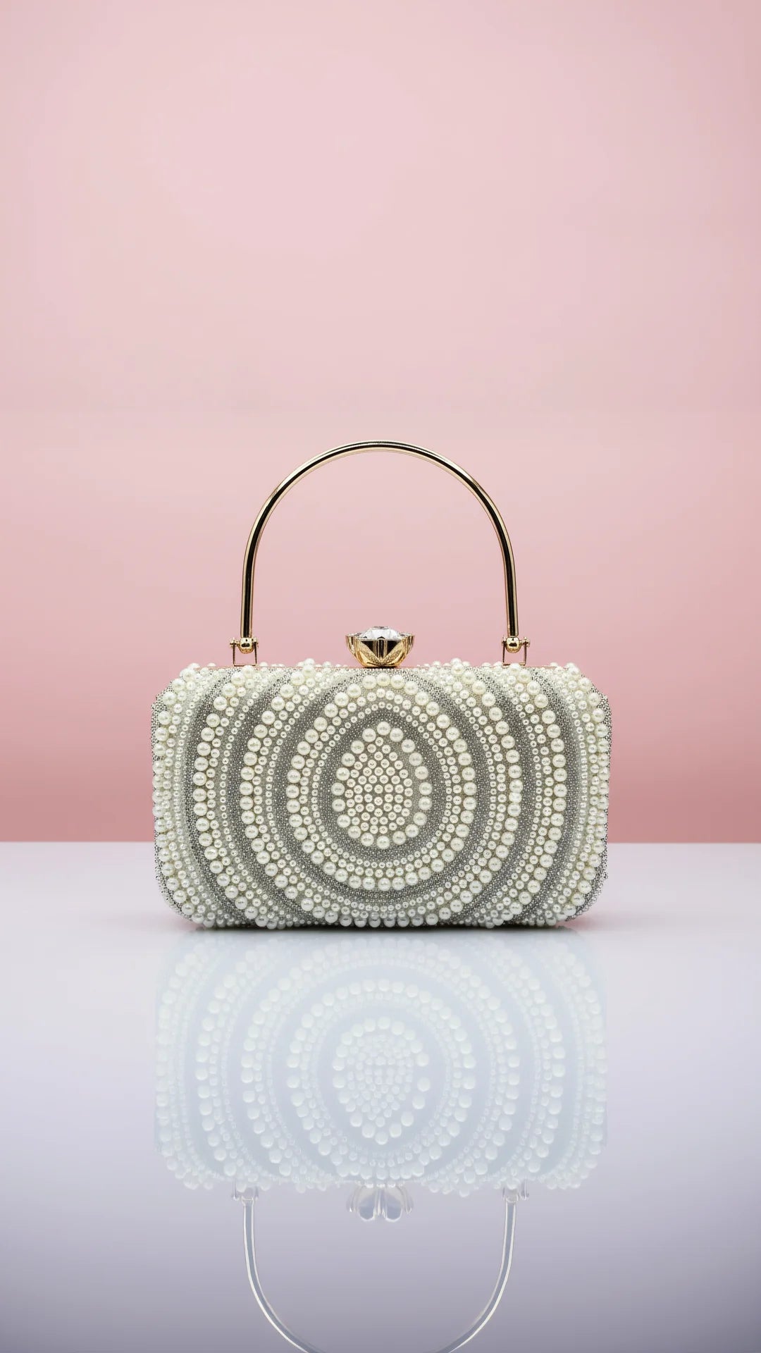 Jewelled Pearl & Crystal Clutch Bag