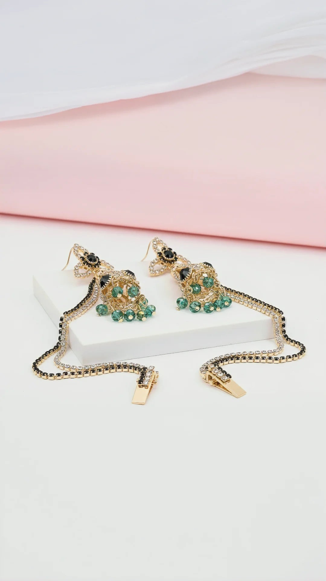 Persian Inspired Drop & Dangle Crystal Earrings