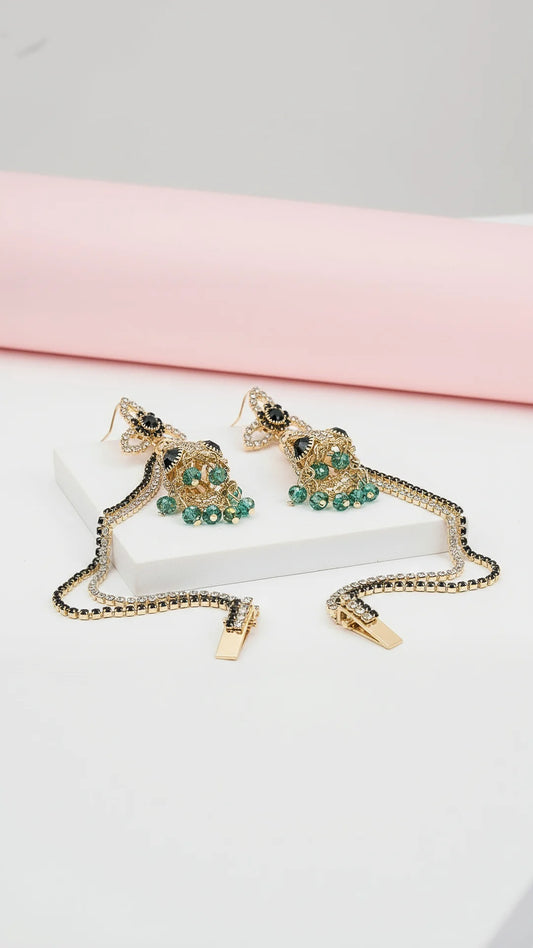 Persian Inspired Drop & Dangle Crystal Earrings