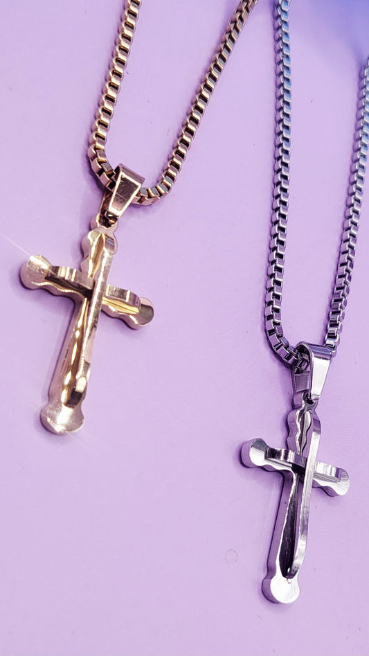 Melted Cross Necklace
