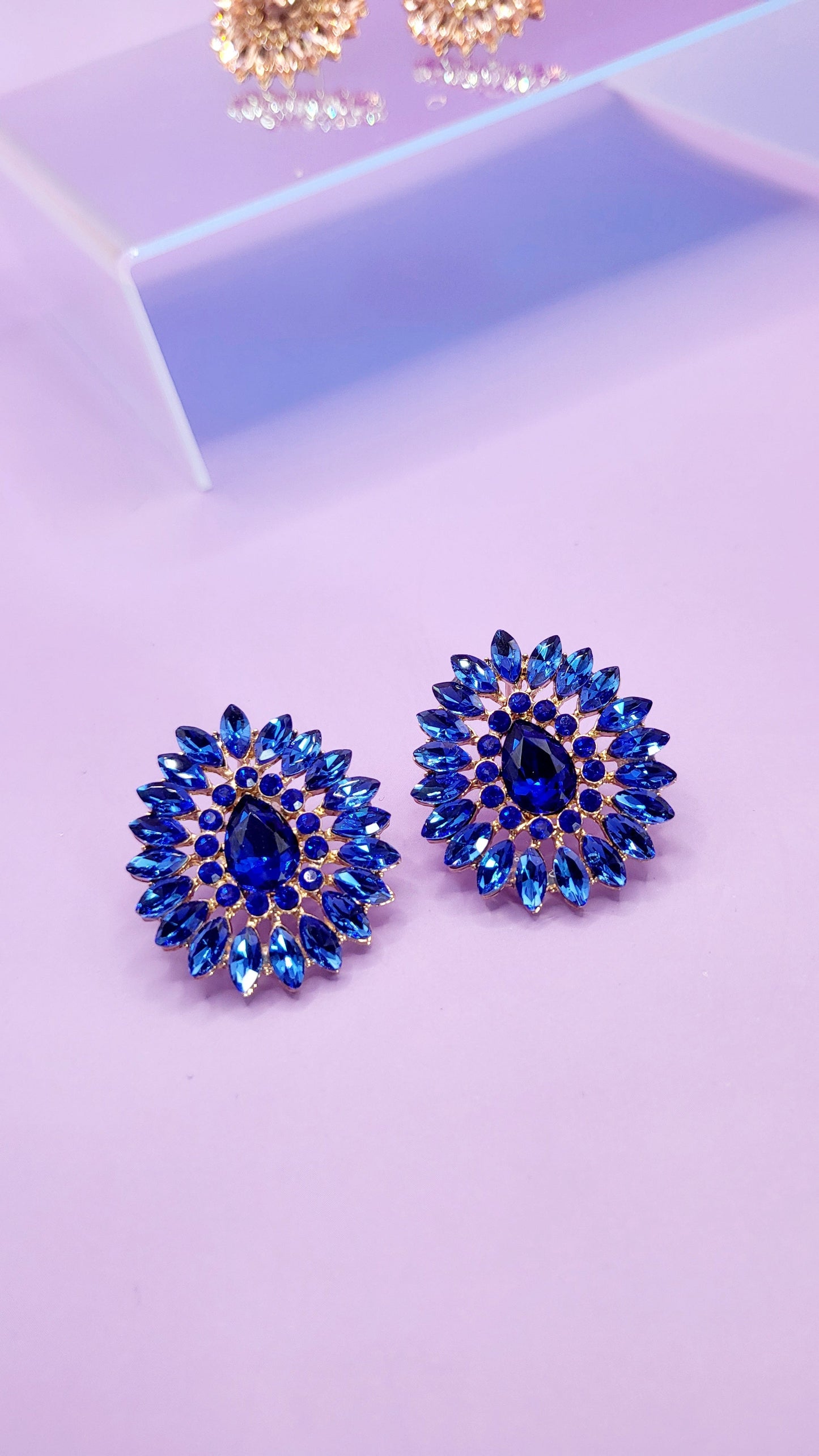 Mirror Crystal Stud Earrings