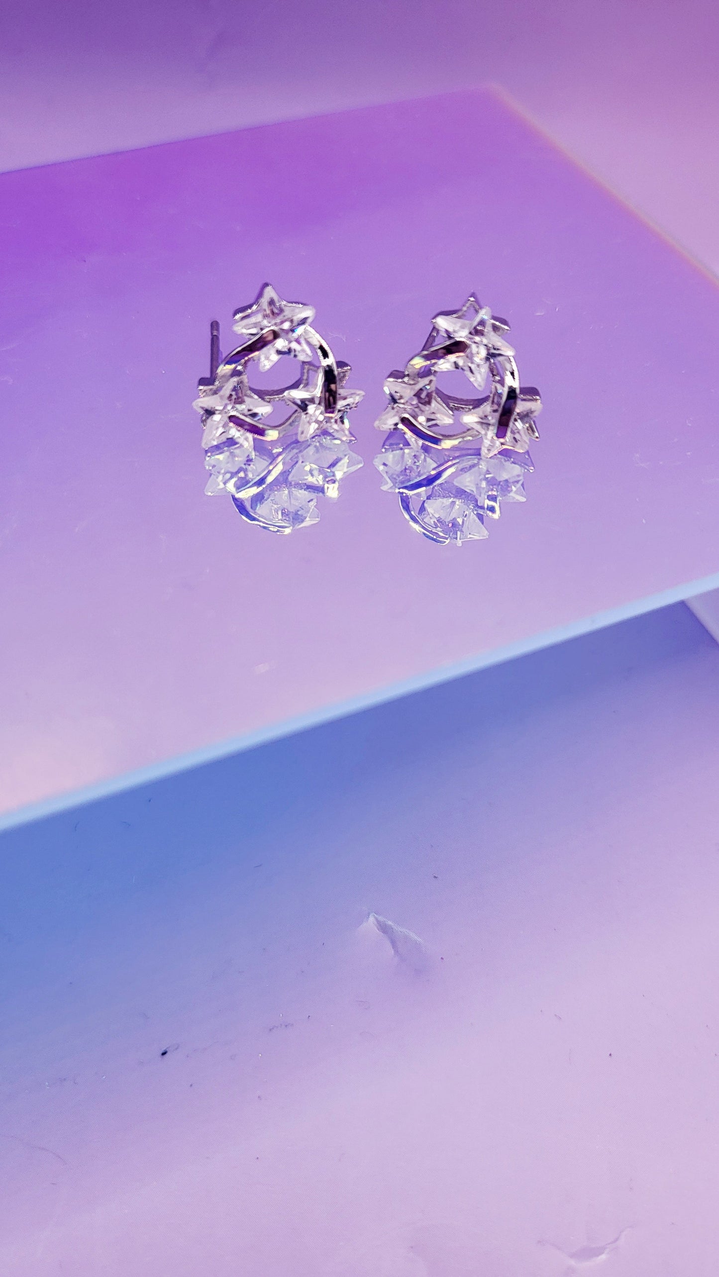 Star Trio Crystal Stud Earring