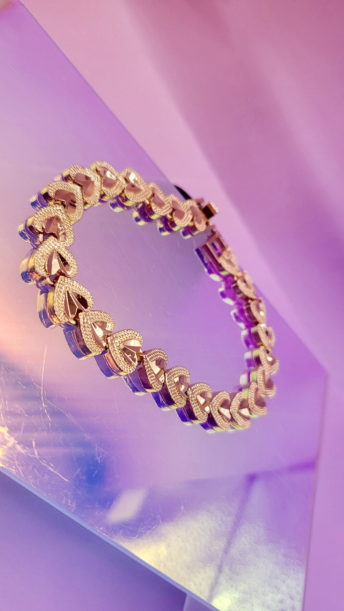 Gilded Heart Links Bracelet