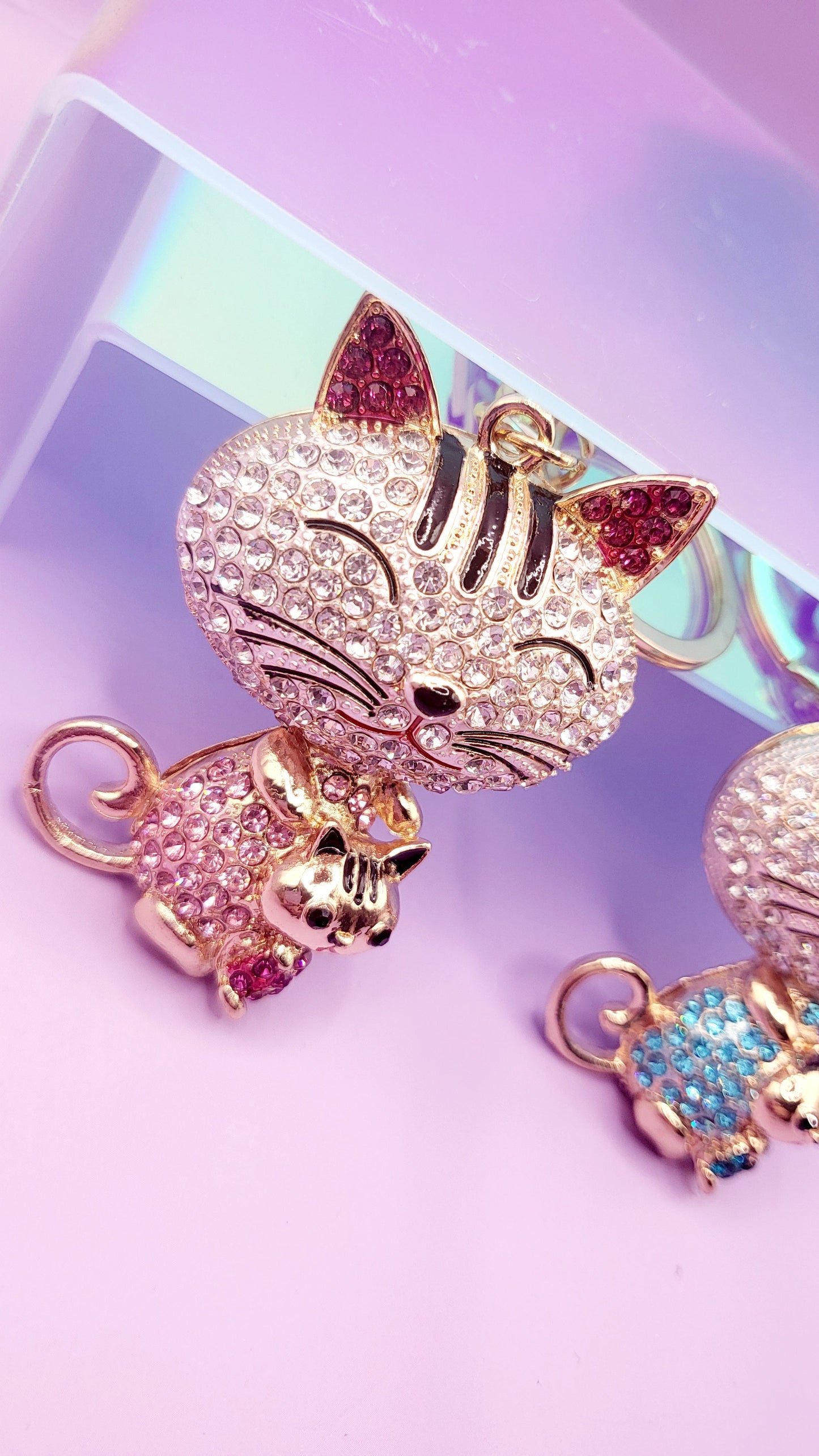Cat & Kitten Key Ring