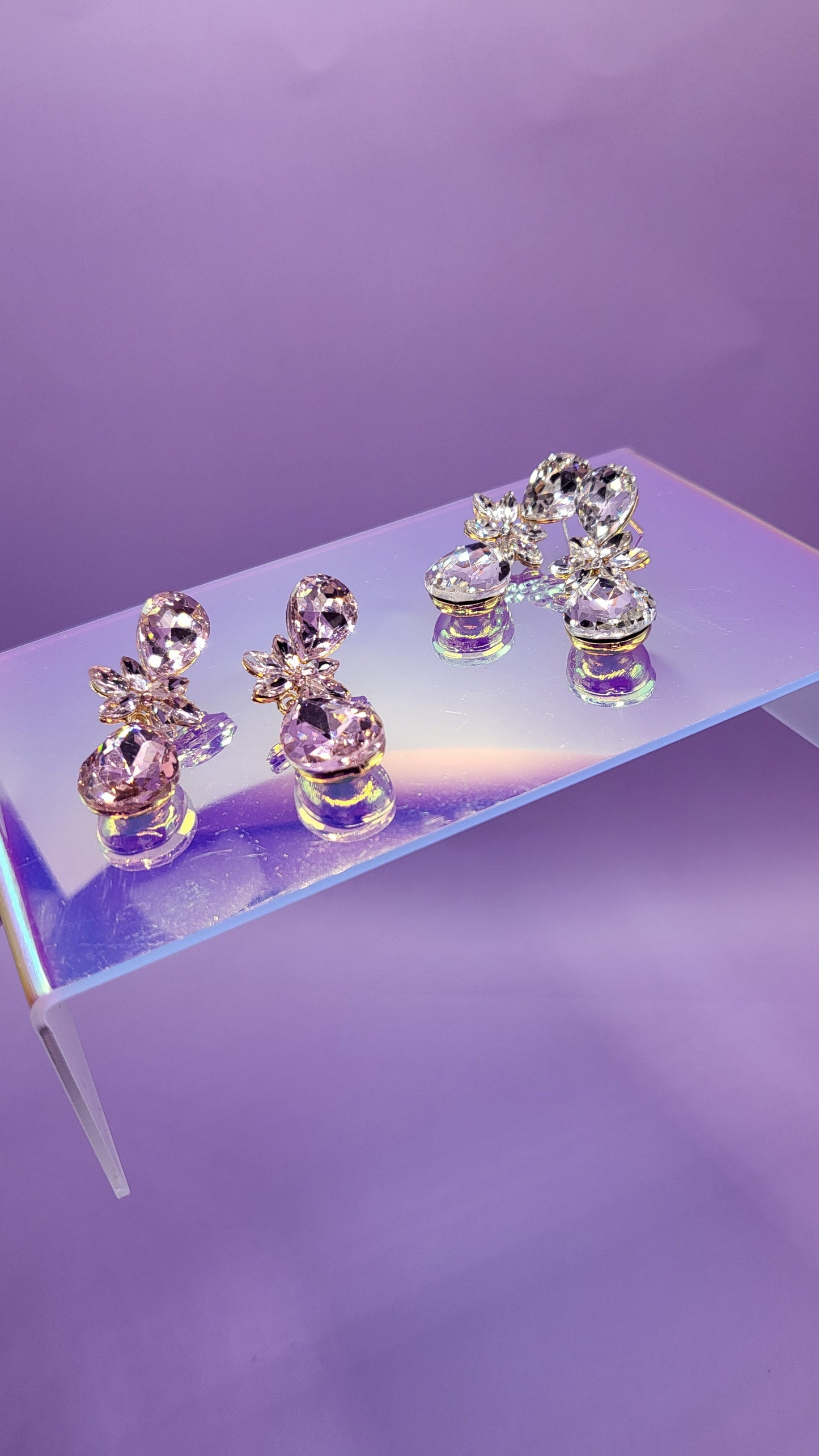 Mirror Crystal Drop and Dangle Earrings