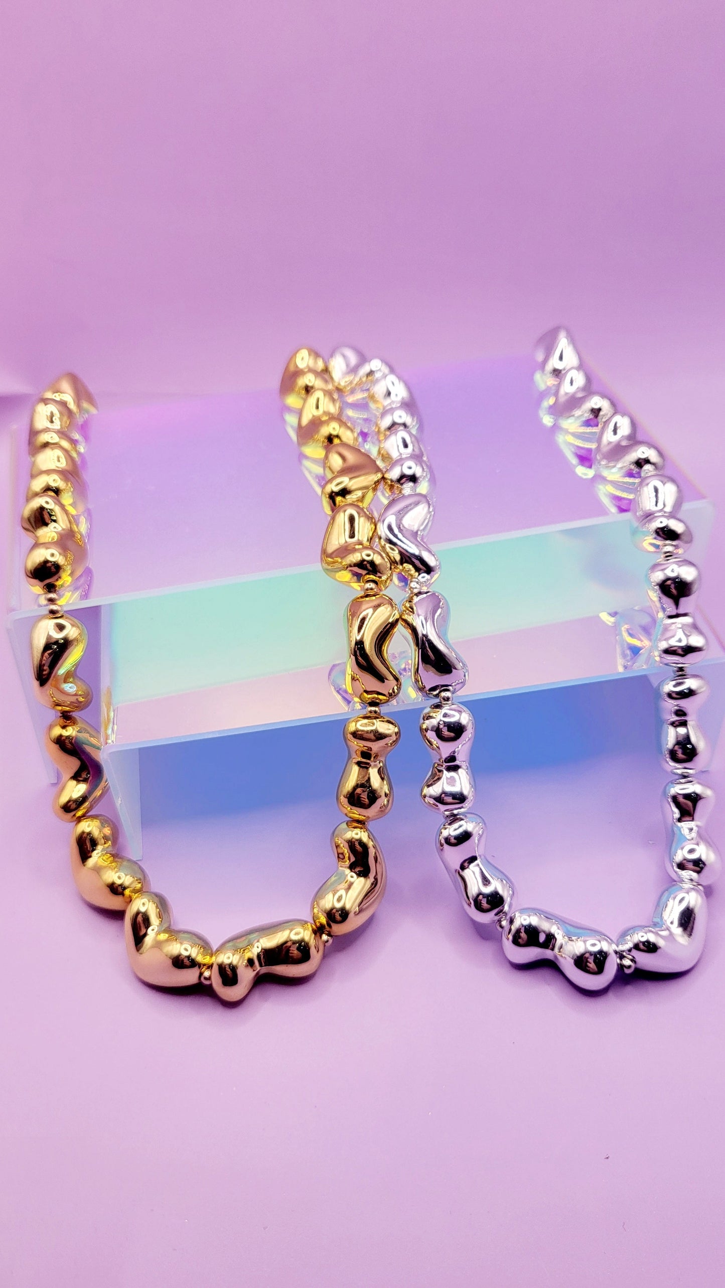 Melted Heart Chain Necklace