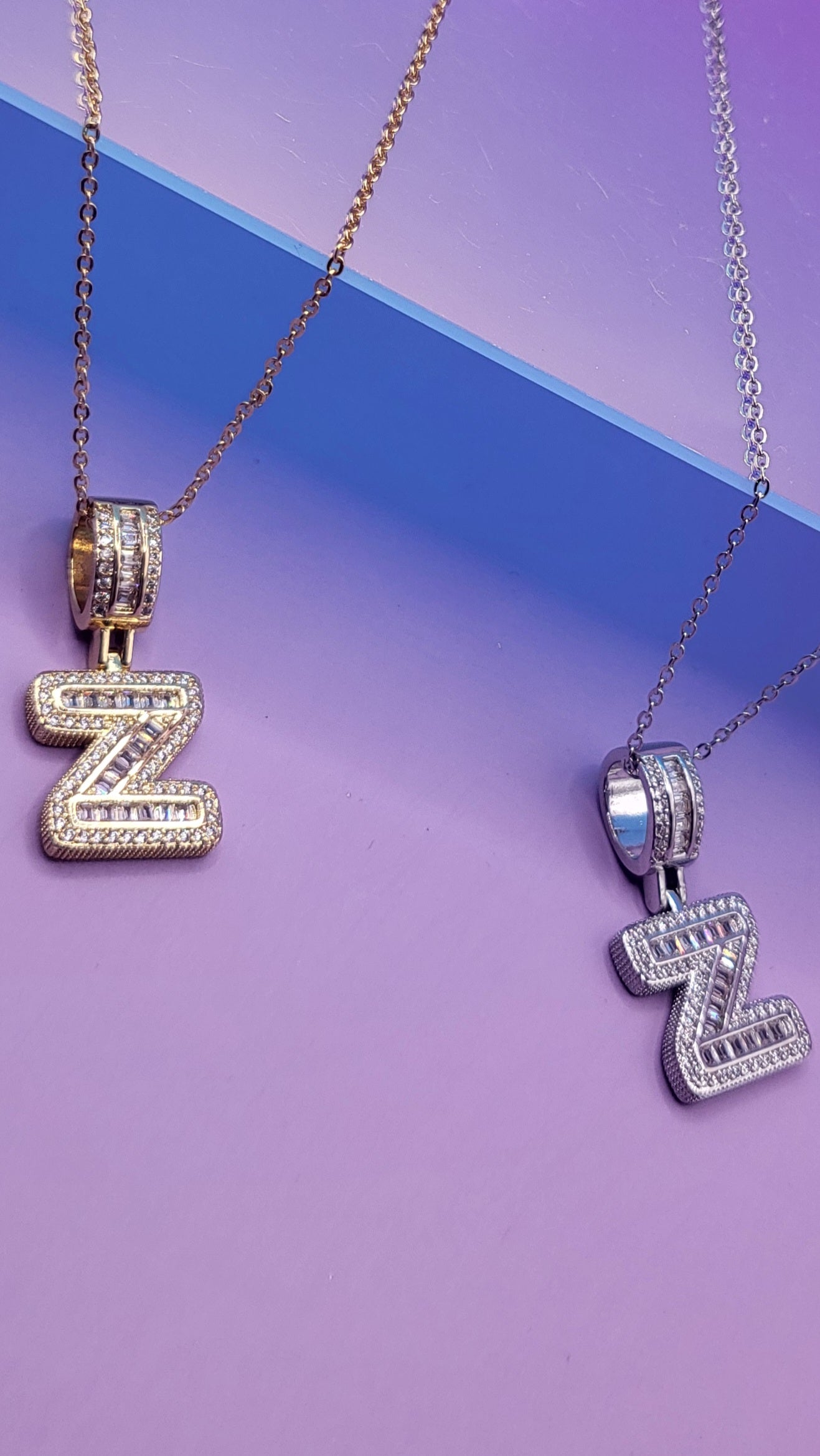 Crystal Initial Necklace Letter Z