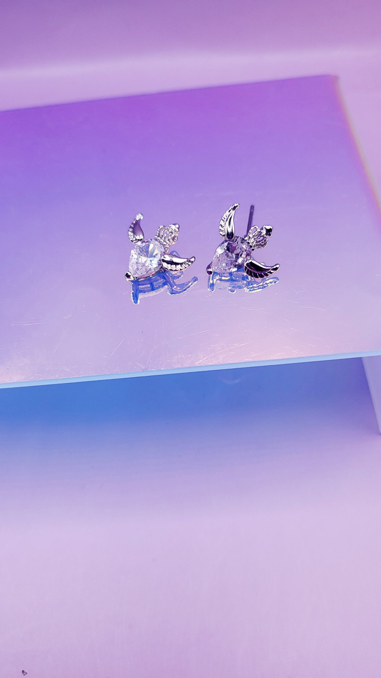 Angel Wing Crystal Stud Earrings