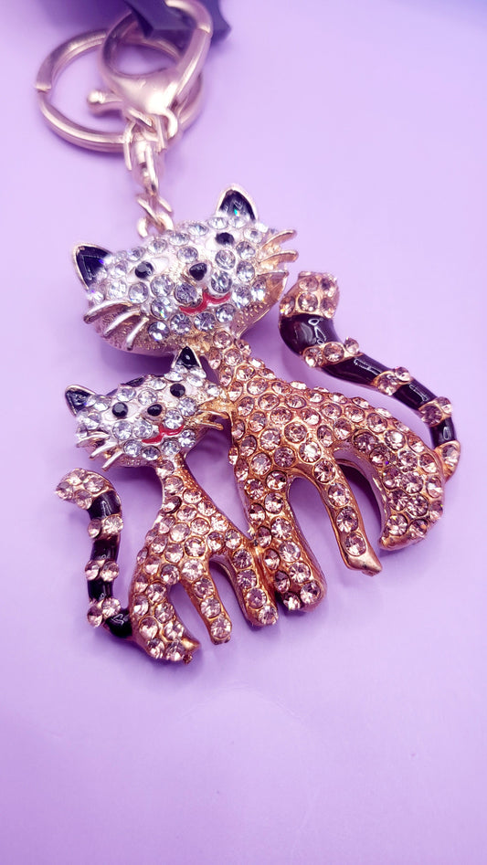 Mummy Cat & Baby Cat Key Ring