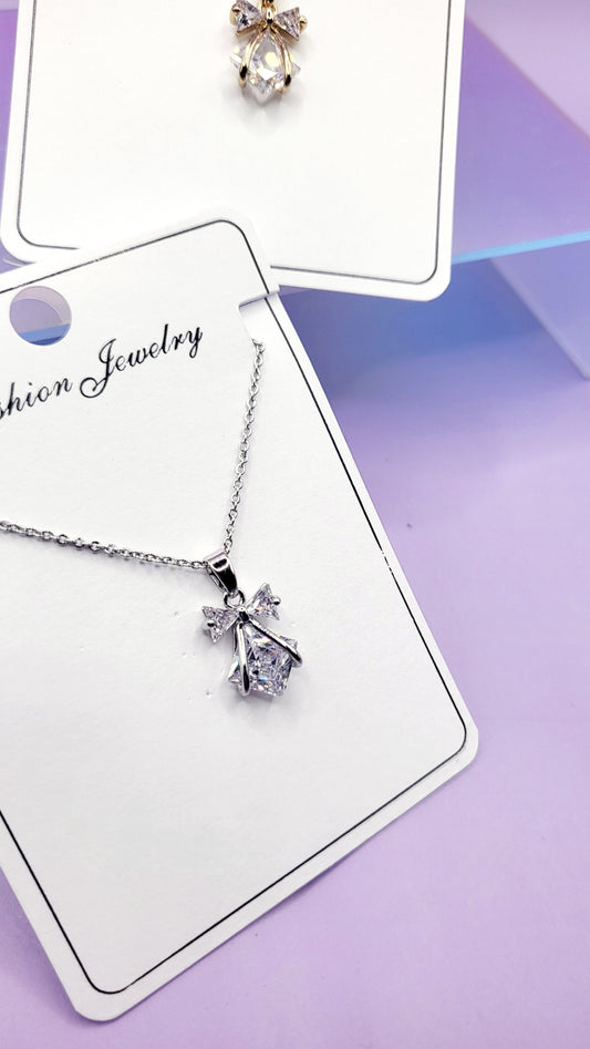 Bow Crystal Necklace