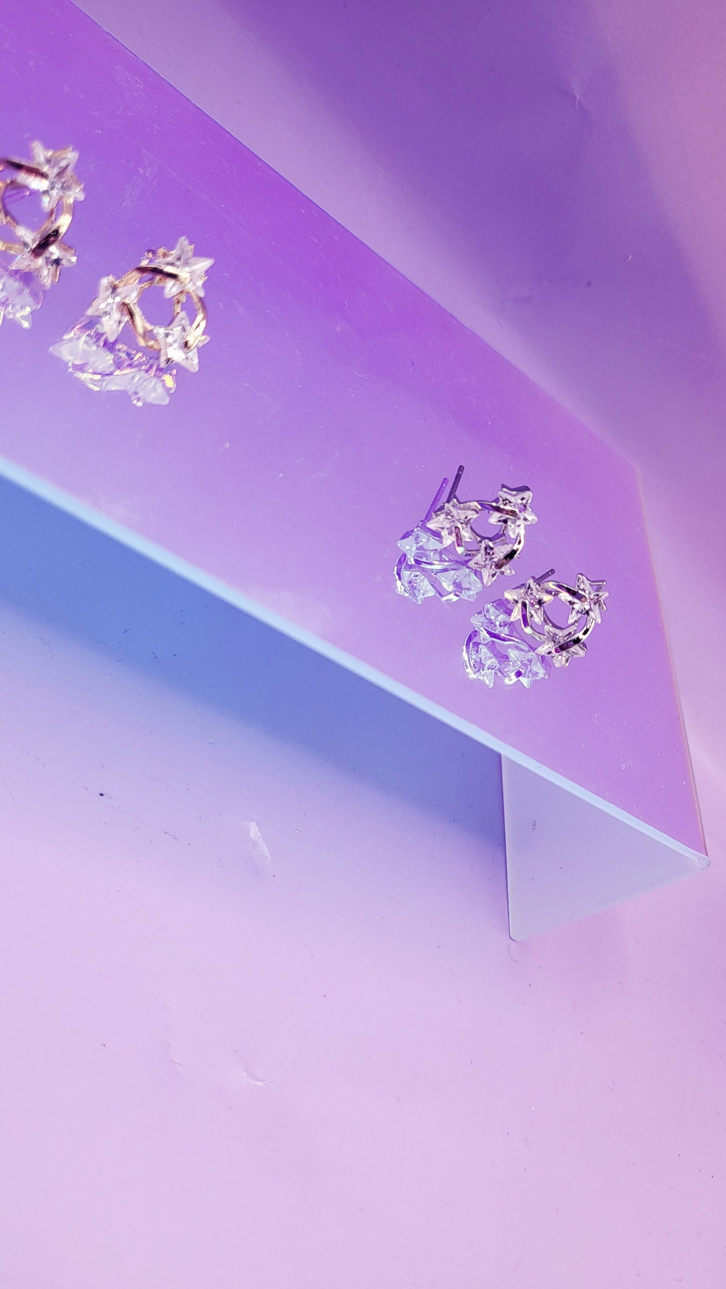 Star Trio Crystal Stud Earring