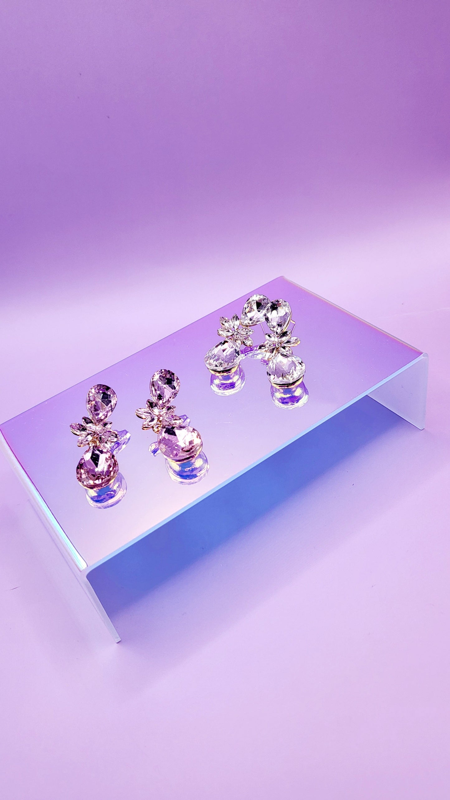 Mirror Crystal Drop and Dangle Earrings