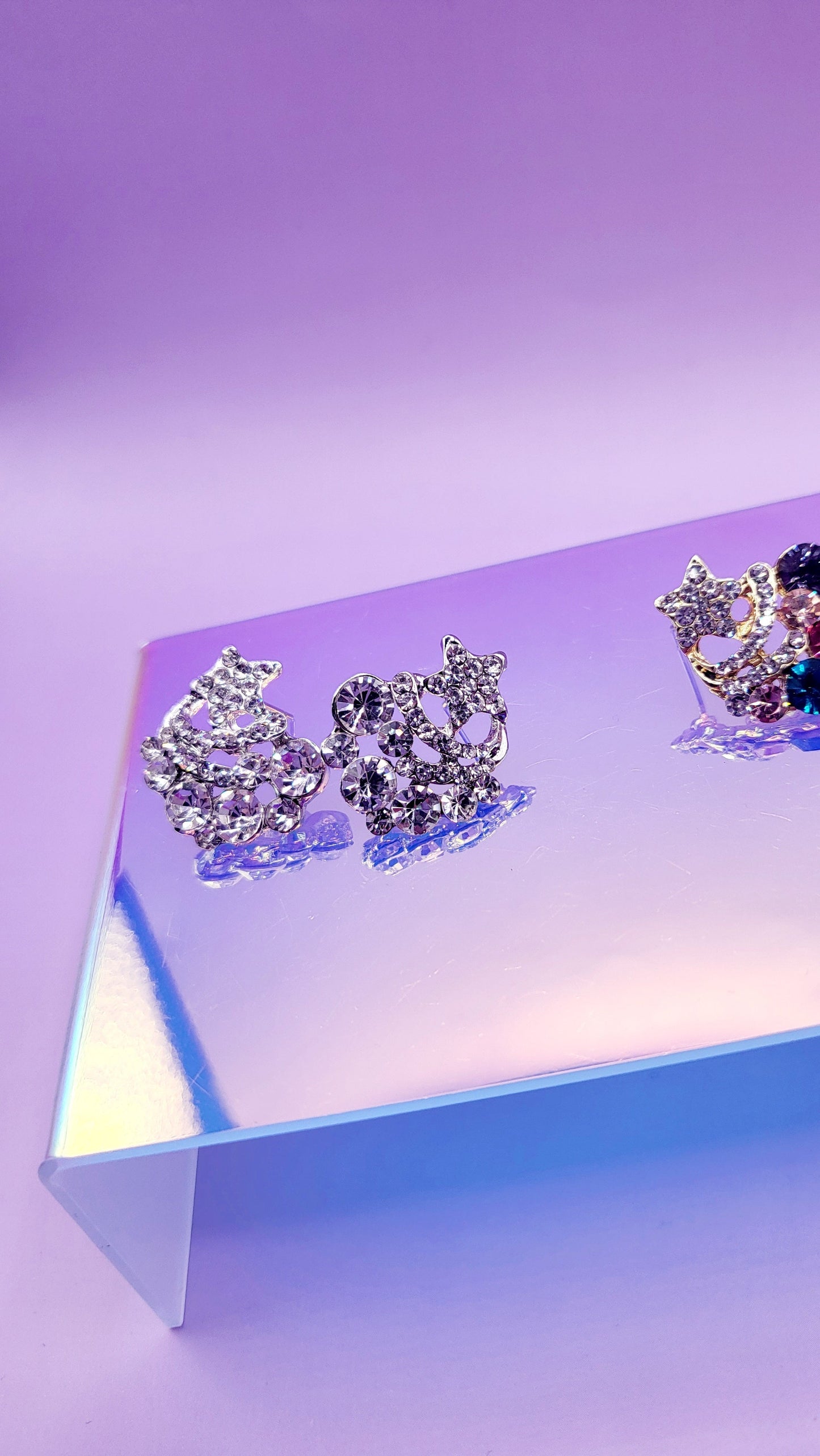 Moon & Star Stud Earrings
