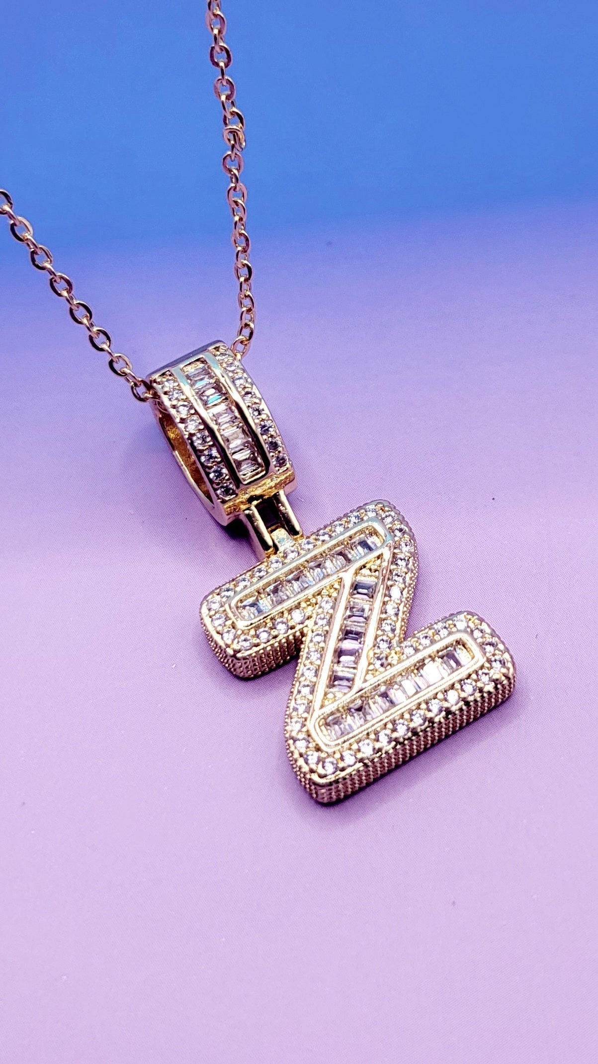 Crystal Initial Necklace Letter Z
