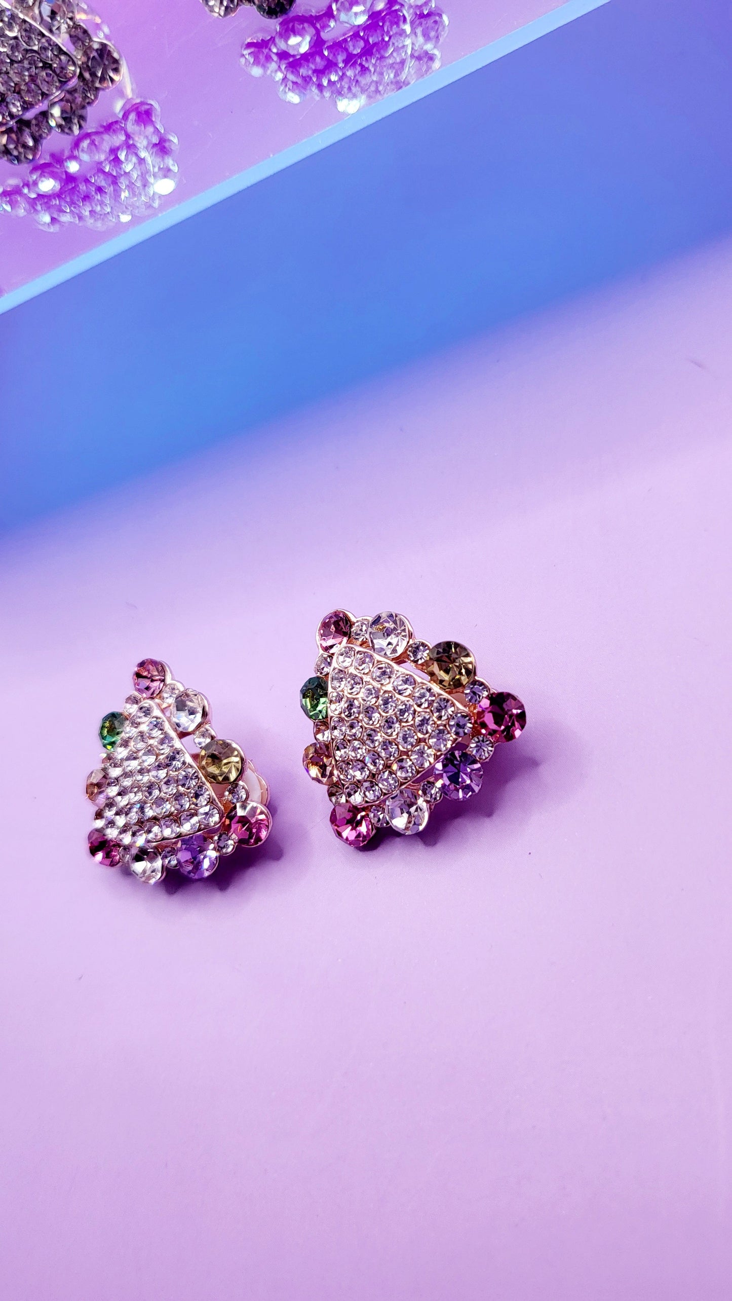 Halo Crystal Non Pierced Clip On Earrings