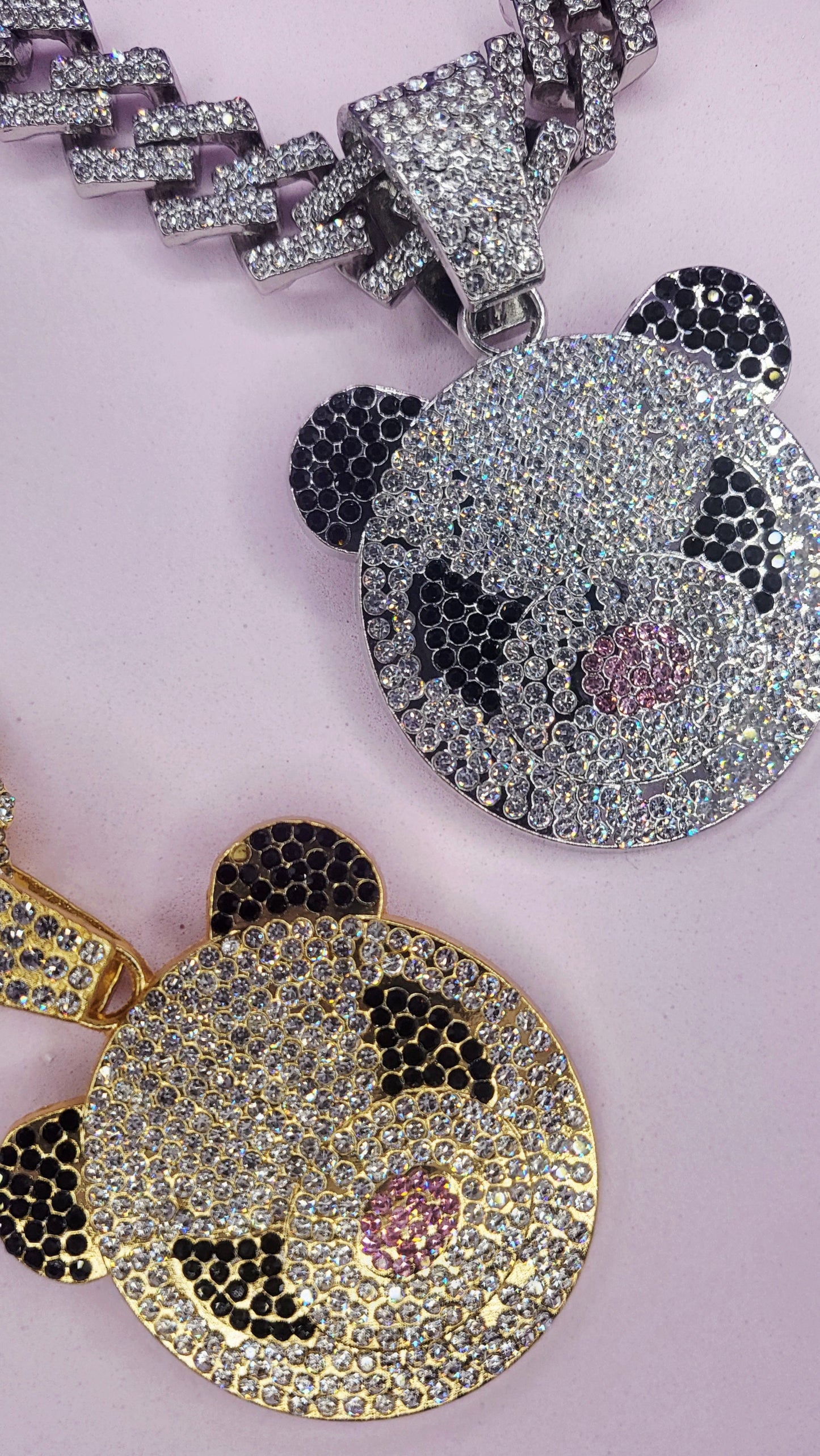 Iced Out Crystal Bling Panda Pendant Chain