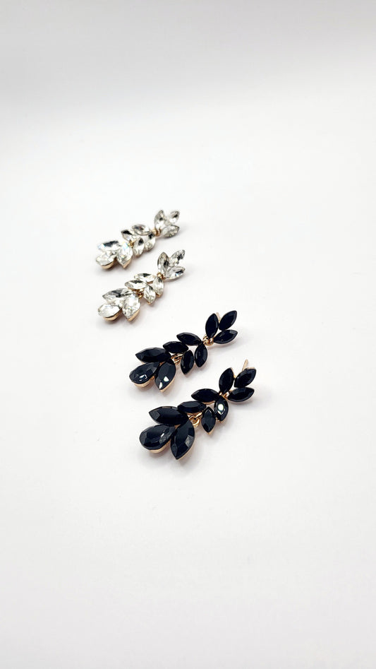 Black Crystal Drop and Dangle Earrings