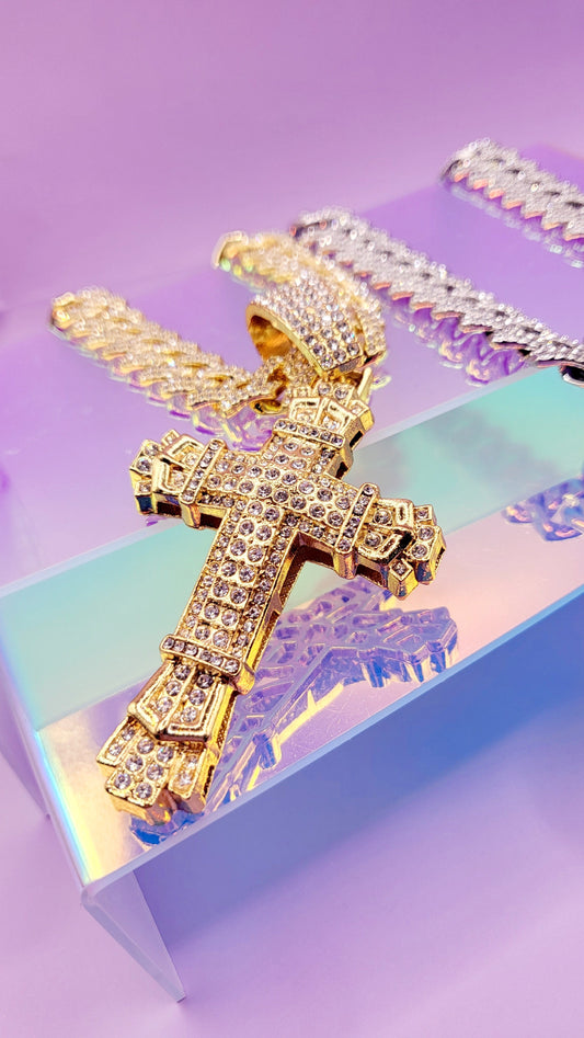 Hip Hop Iced Cross Necklace