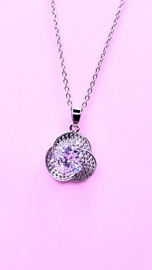 Flower Drop Crystal Necklace