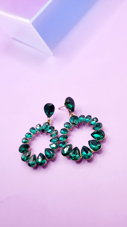 Disc Crystal Drop and Dangle Earrings