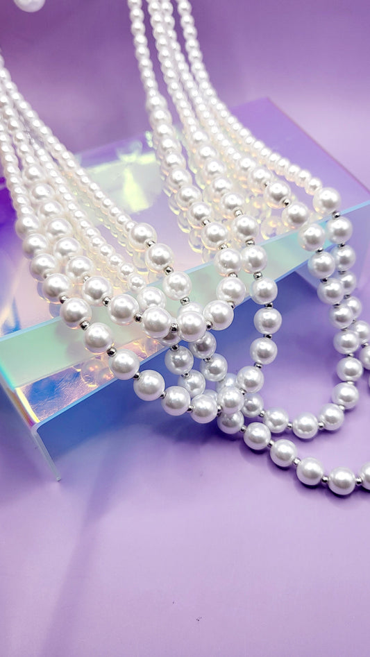 Lush Pearl Multi Layer Necklace & Earrings