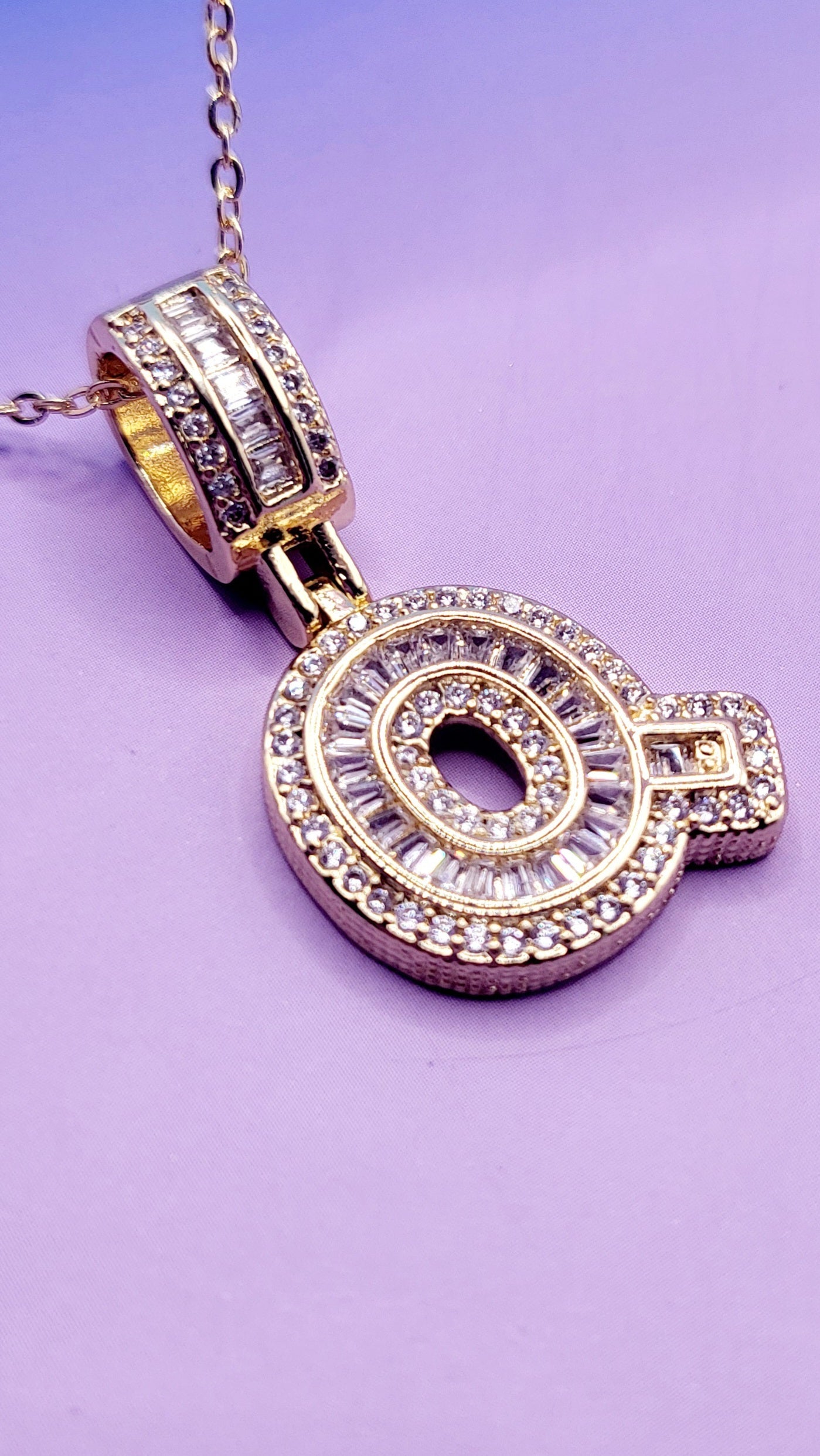 Crystal Initial Necklace Letter Q