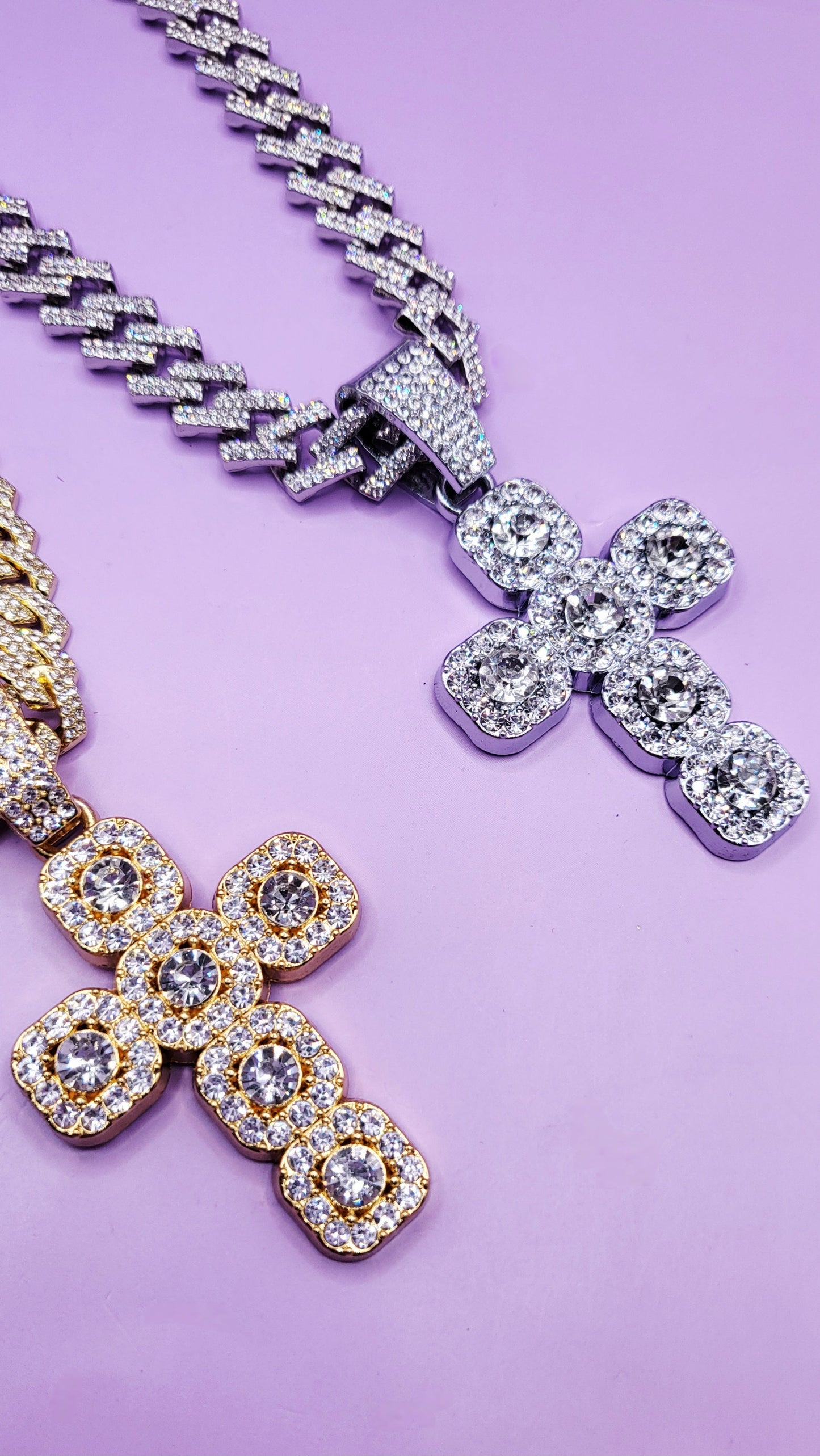 Iced Out Hip Hop Stainless Steel Cross Necklace