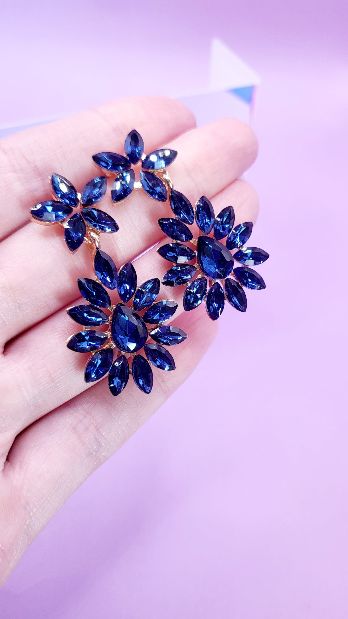 Flower Crystal Drop and Dangle Earrings
