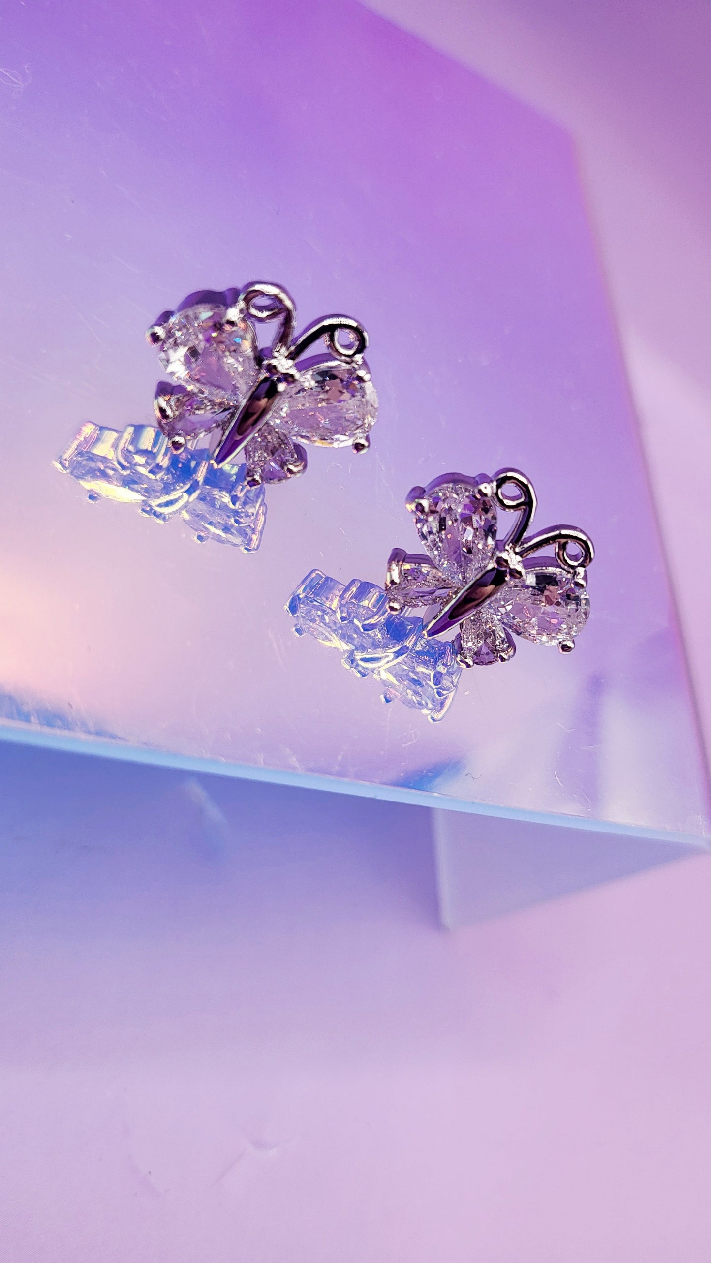 Crystal Butterfly Stud Earring