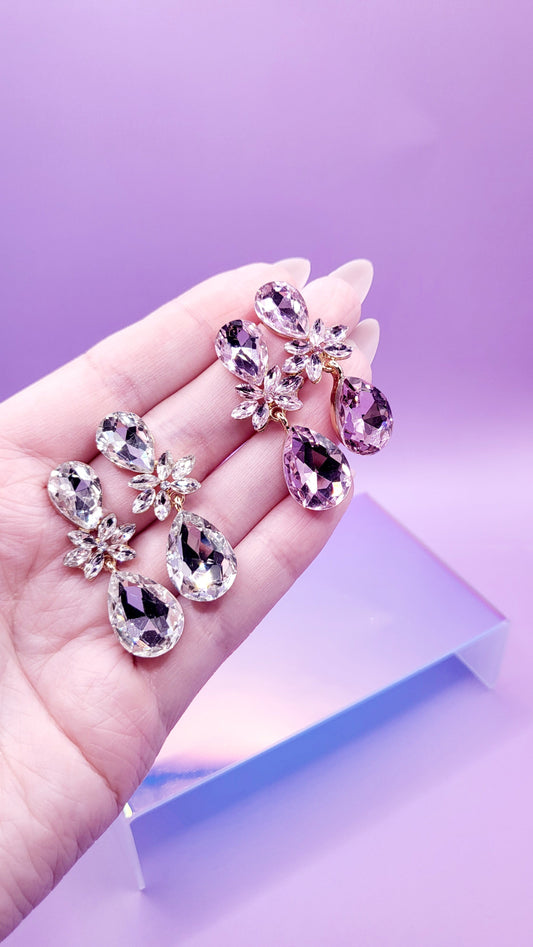 Mirror Crystal Drop and Dangle Earrings