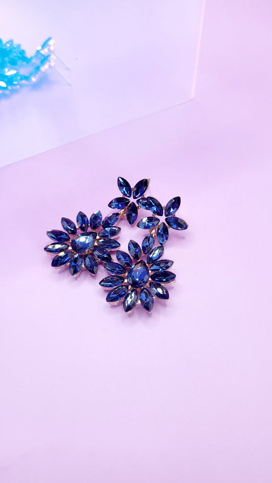 Flower Crystal Drop and Dangle Earrings