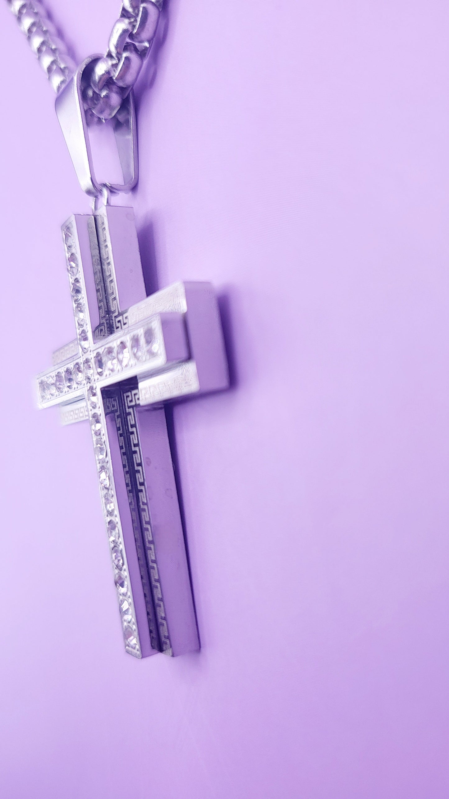 Mini Sparkle Silver Cross Necklace