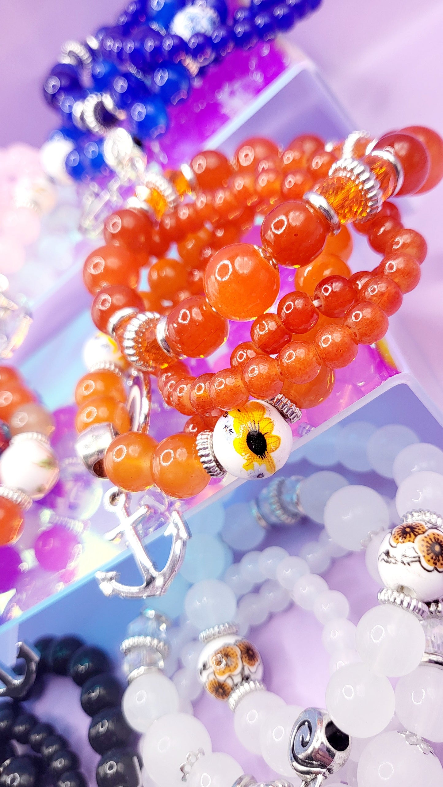 Charm Ceramic Beaded Bracelet Set