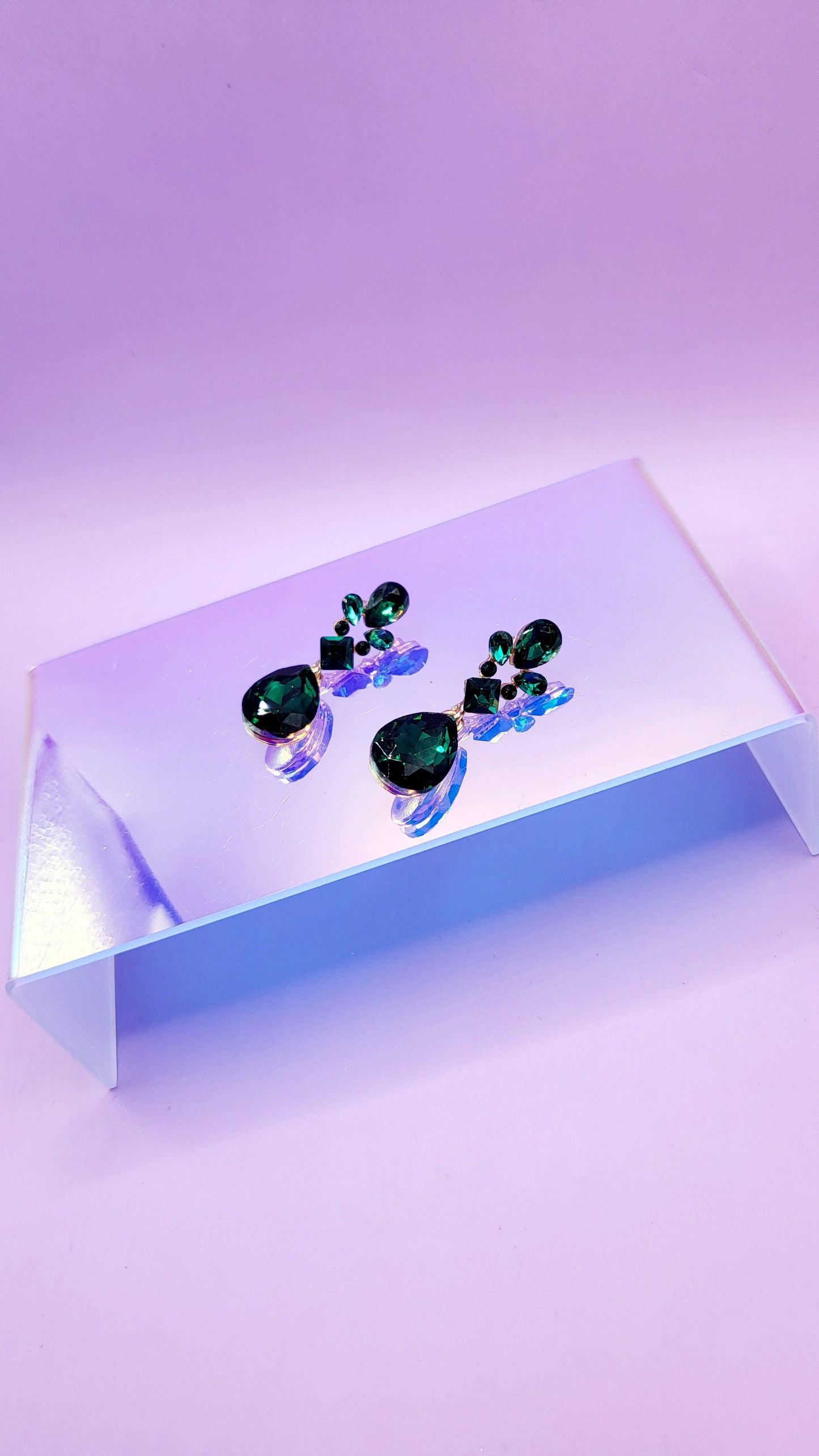 Emerald Crystal Drop and Dangle Earrings