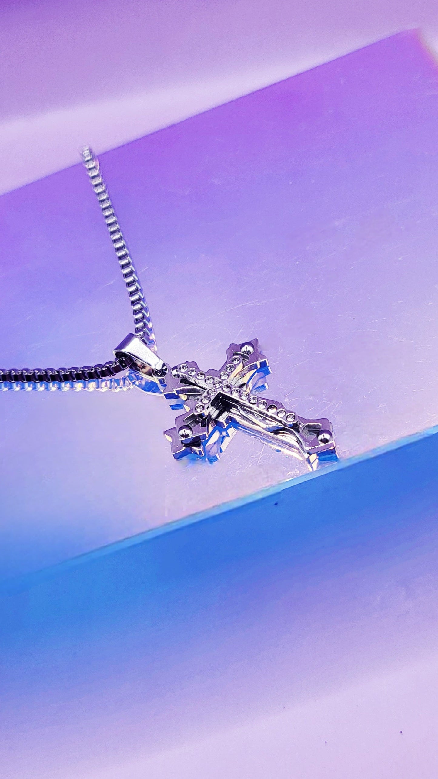 Graceful Silver Cross Necklace
