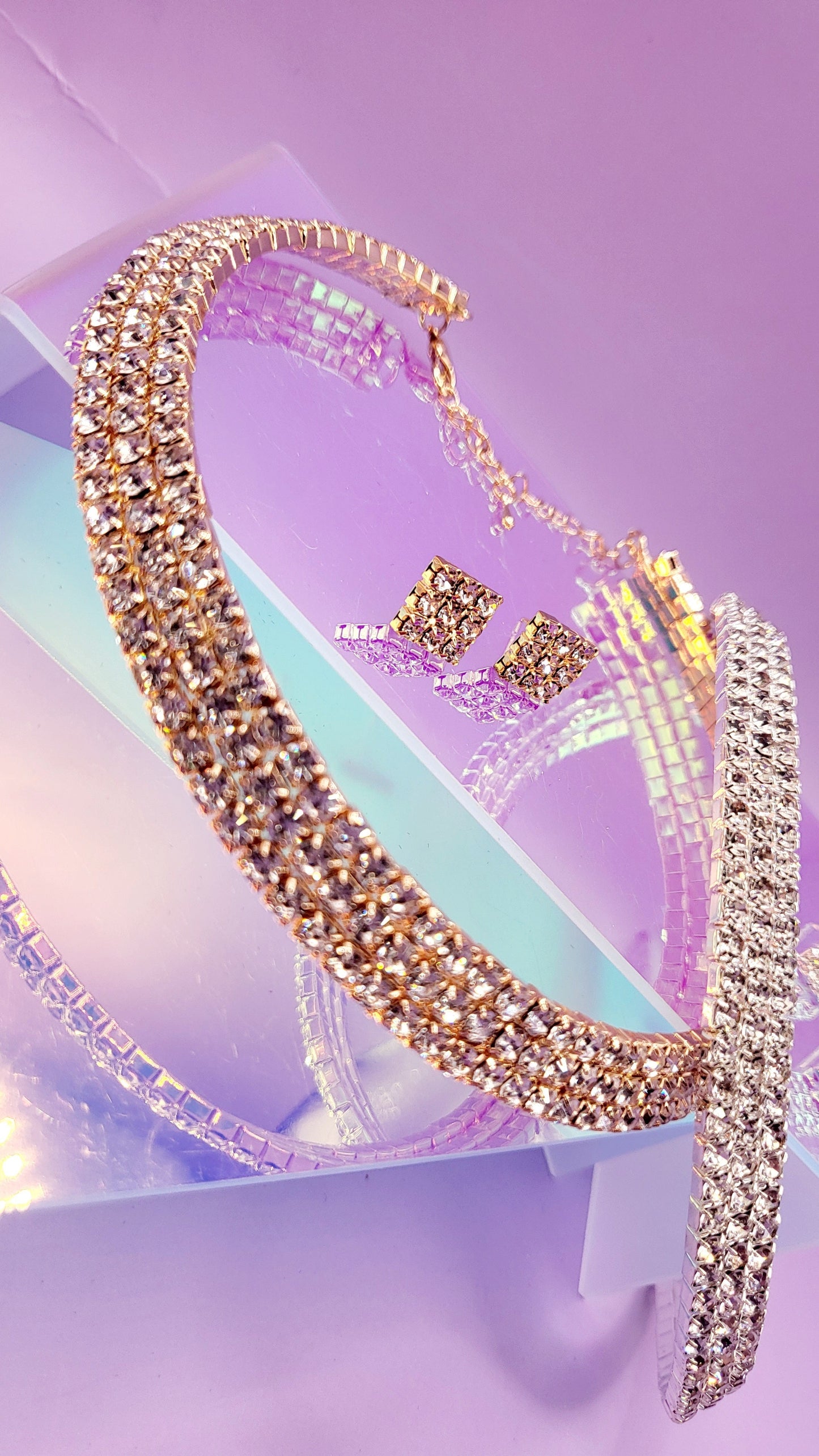 Starlit Glam Choker And Earrings