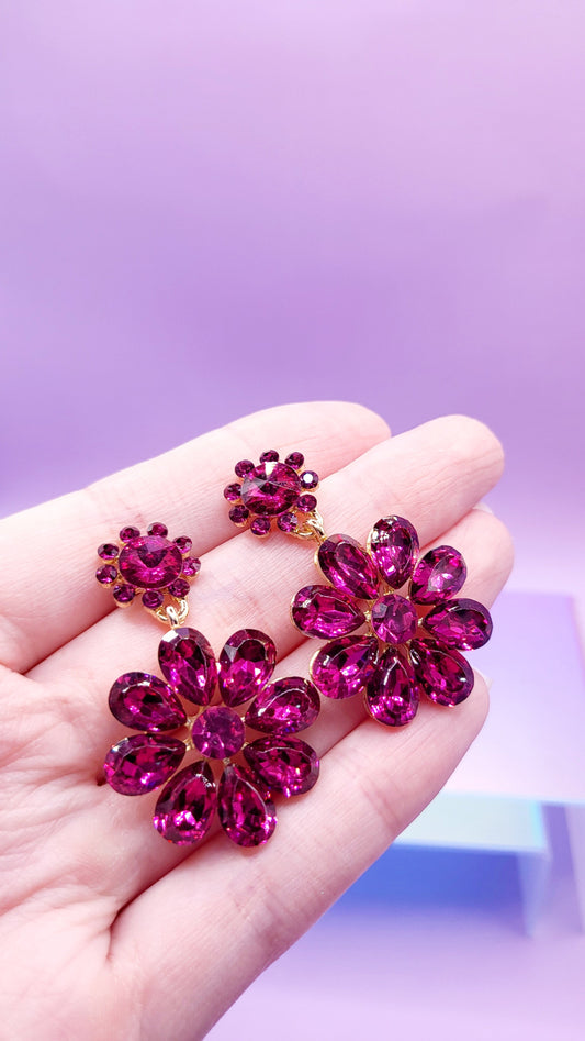 Daisy Crystal Drop and Dangle Earrings